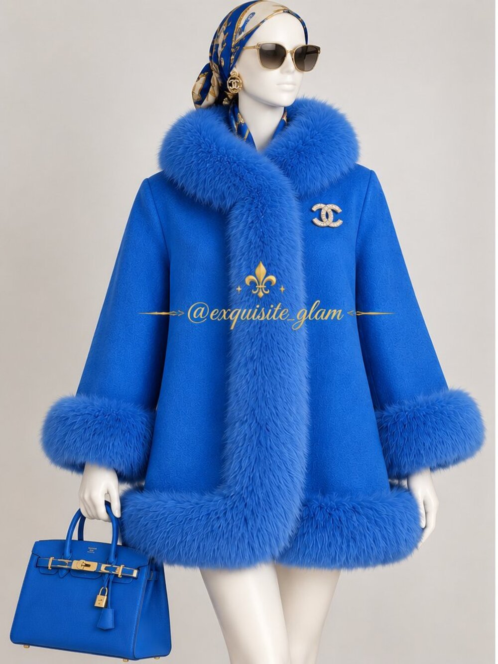 💎Luxury Jacket Coat Genuine Real Fur Couture Stylish Glamour Stroller Vest Cape